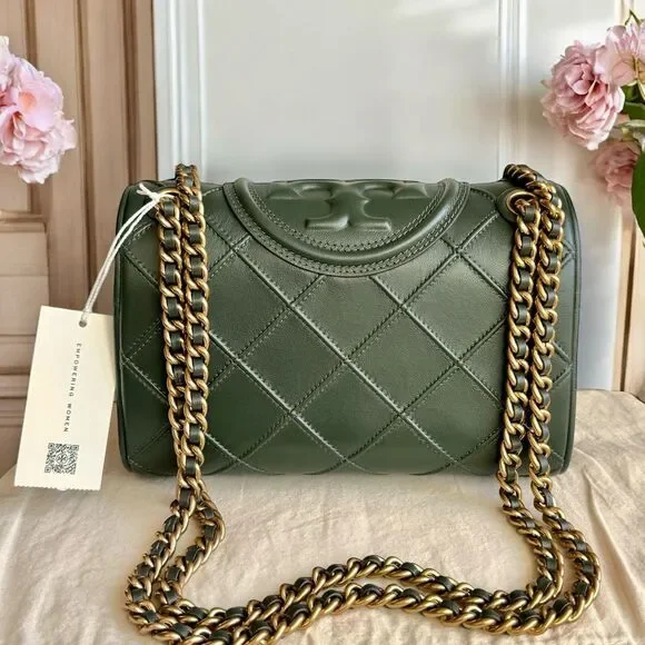 🚫SOLD🚫Tory Burch Soft Fleming Convertible Shoulder Bag in Sycamore (Green) - Picture 6 of 17
